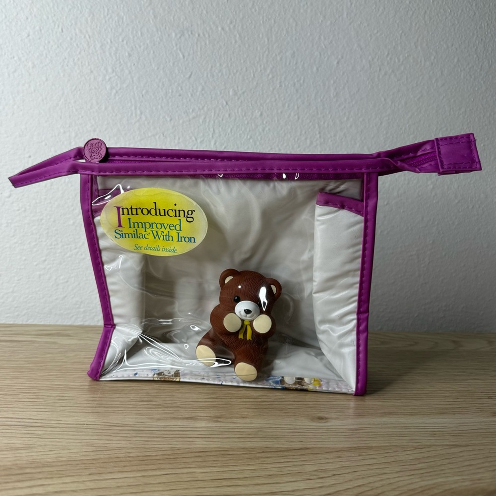 Similac Vintage‎ 90s Zippered Promotional Baby Pouch With Teddy Bear Bath Toy